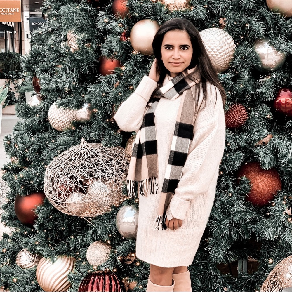 Express X You Metallic Turtleneck Sweater Dress